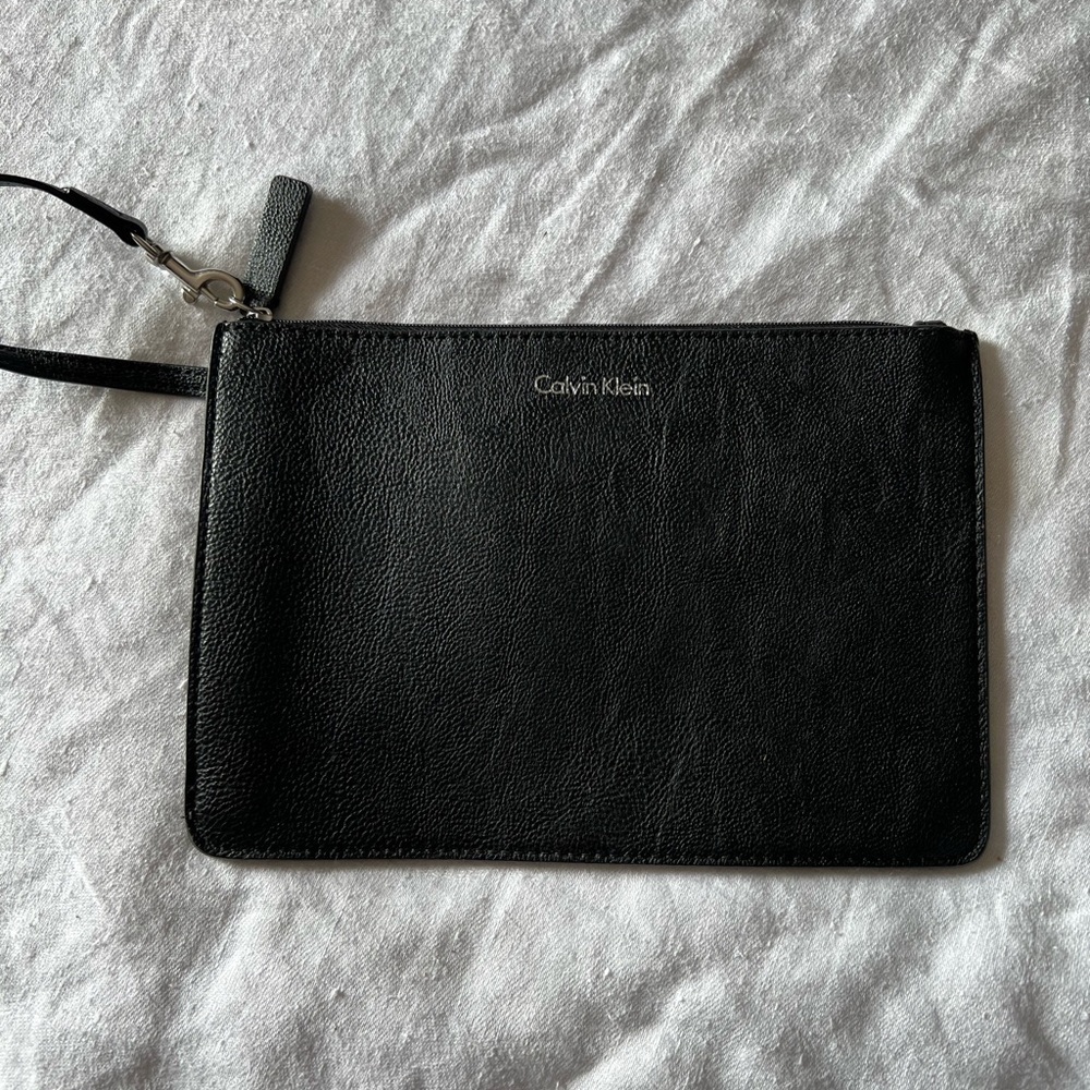 Calvin Klein Black Wallet Wristlet Sleek Minimalist Design